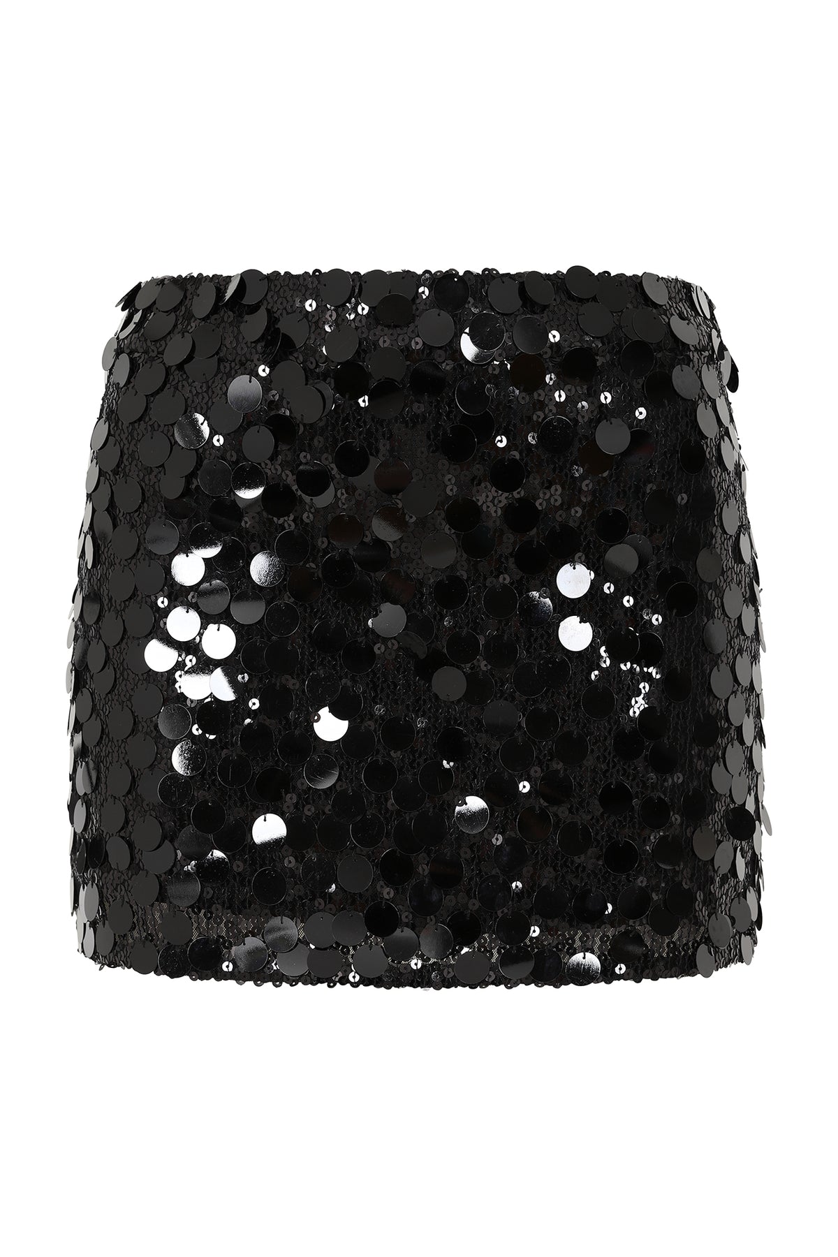 Edie Black Disc Sequin Mini Skirt