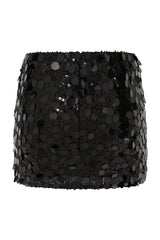 Edie Black Disc Sequin Mini Skirt