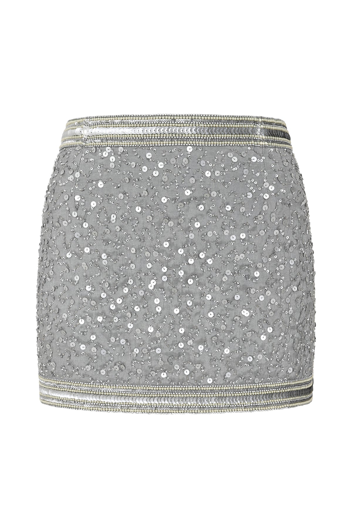 Peggy Silver Sequin Mini Skirt