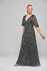 Dana Sequin Maxi Dress - Black