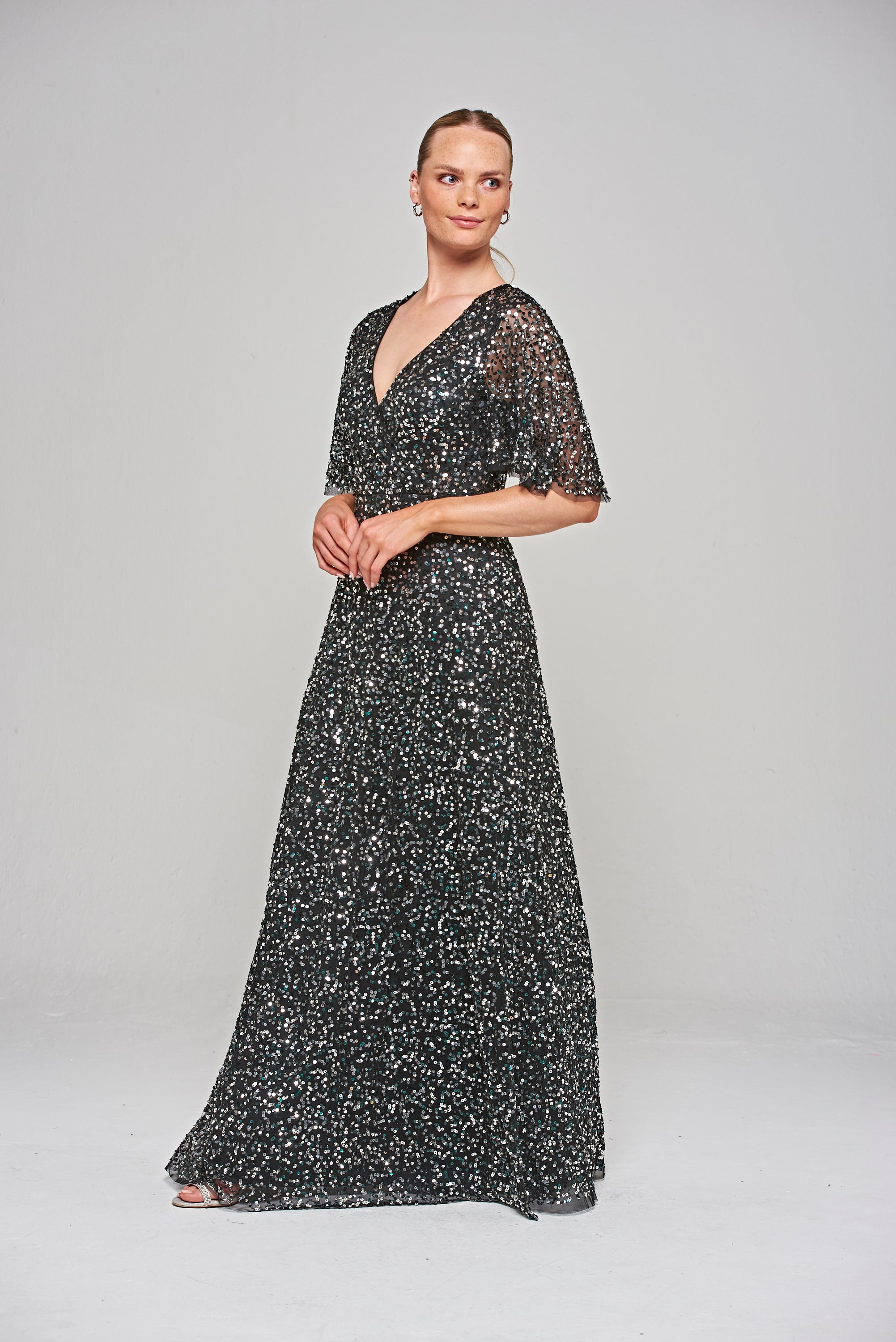 Dana Sequin Maxi Dress - Black