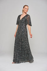 Dana Sequin Maxi Dress - Black