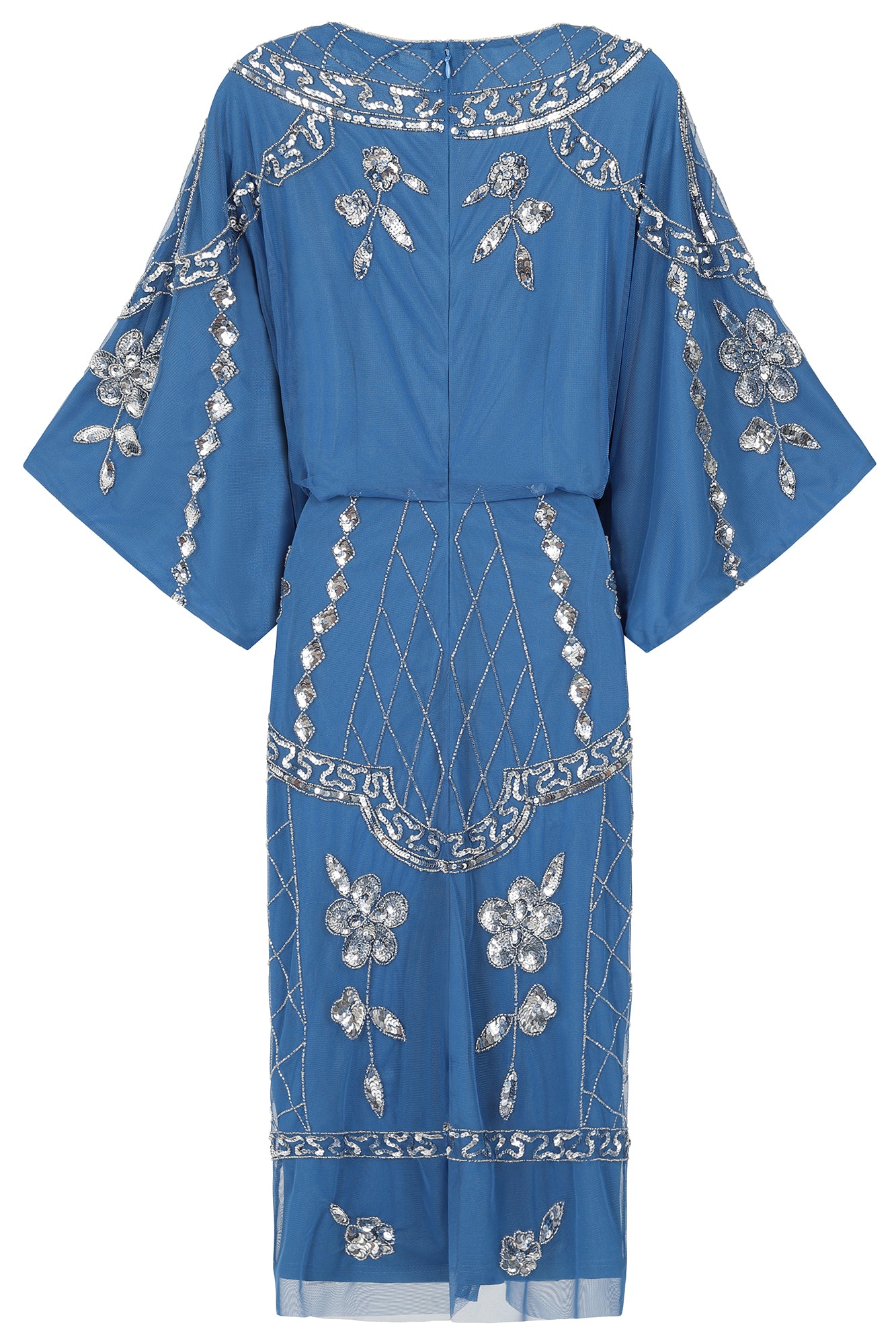 Danica Blue Embellished Midi Dress – Frock and Frill