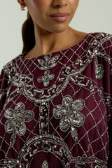 Danica Purple Embellished Midi Dress