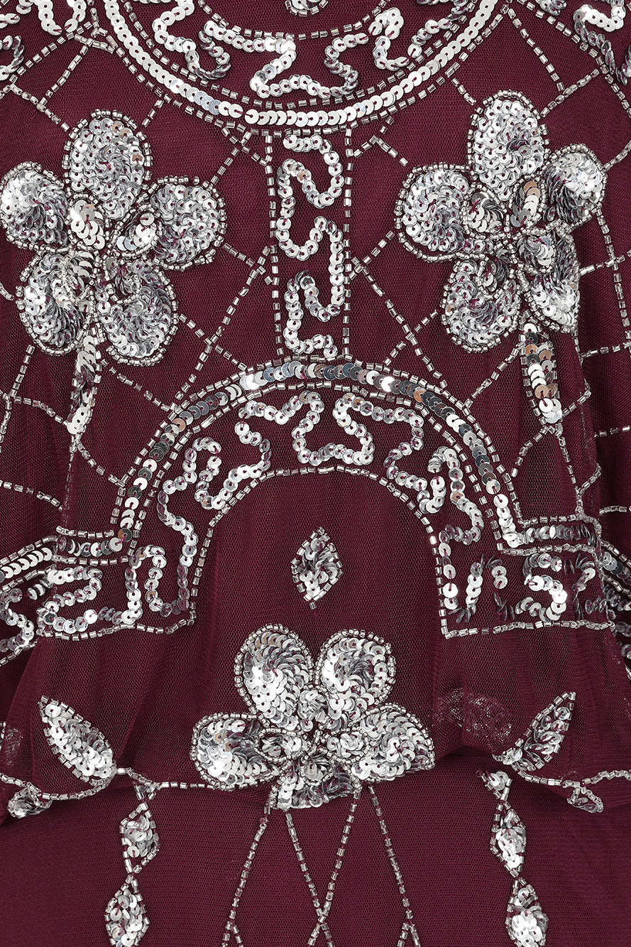 Danica Purple Embellished Midi Dress