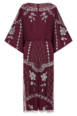 Danica Purple Embellished Midi Dress