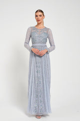 Daphne Grey Embellished Maxi Dress