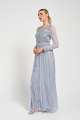 Daphne Grey Embellished Maxi Dress