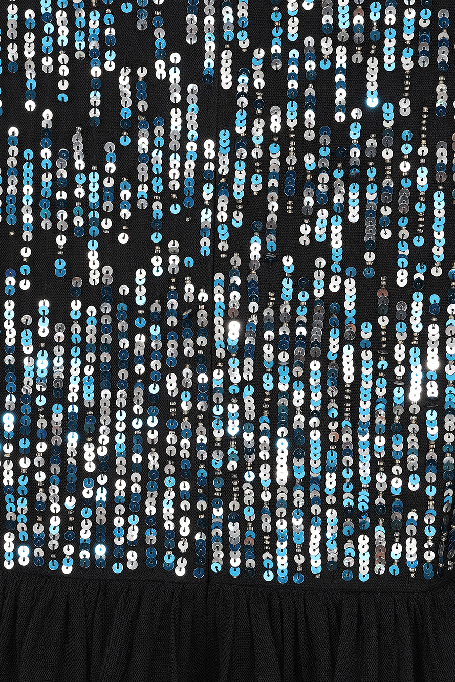 Dariane Black Sequin Maxi Dress 