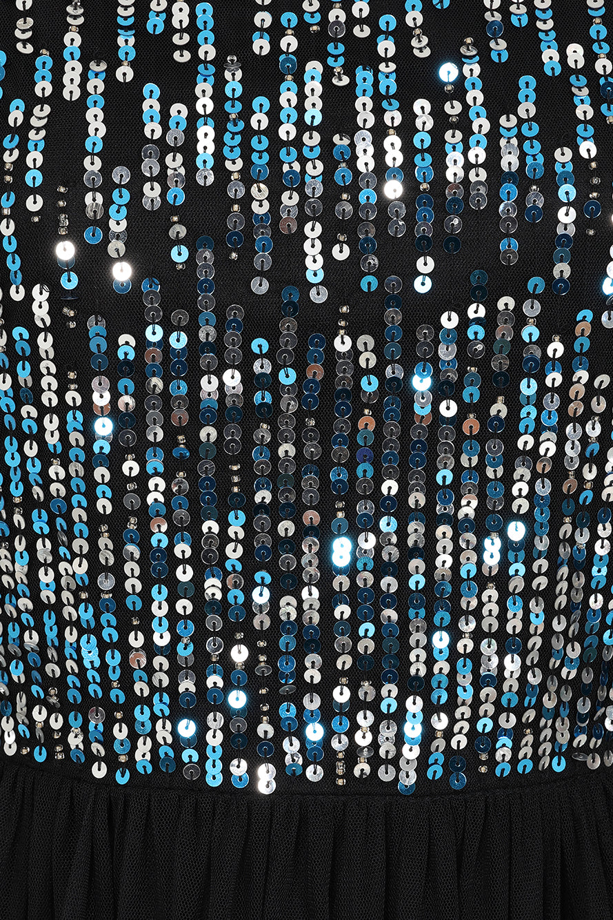 Dariane Black Sequin Maxi Dress 