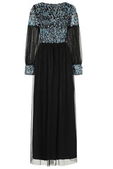 Dariane Black Sequin Maxi Dress 