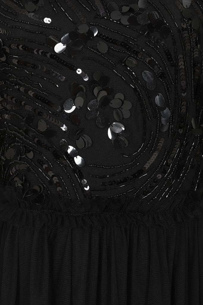 Darlene Sequin Maxi Dress - Black