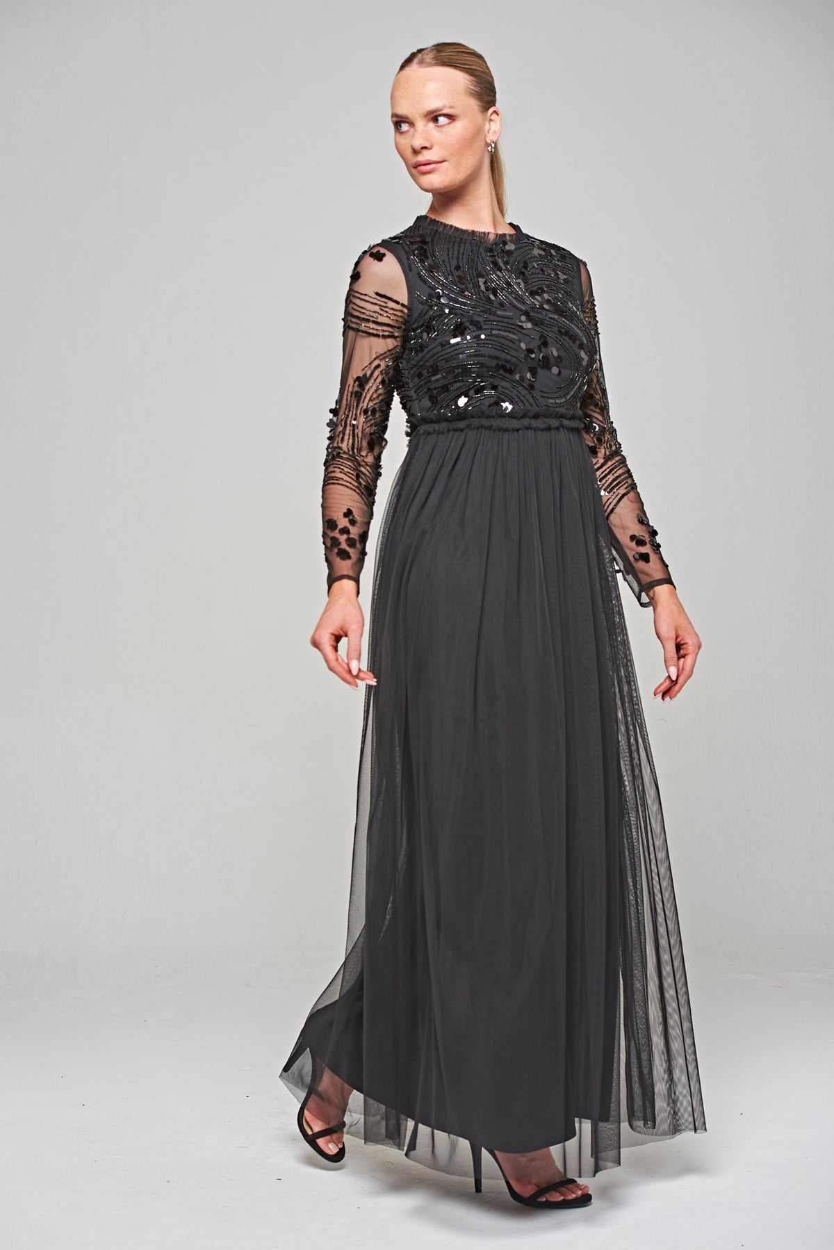 Darlene Black Sequin Maxi Dress Frock and Frill Darlene Black Sequin Maxi Dress Frock and Frill