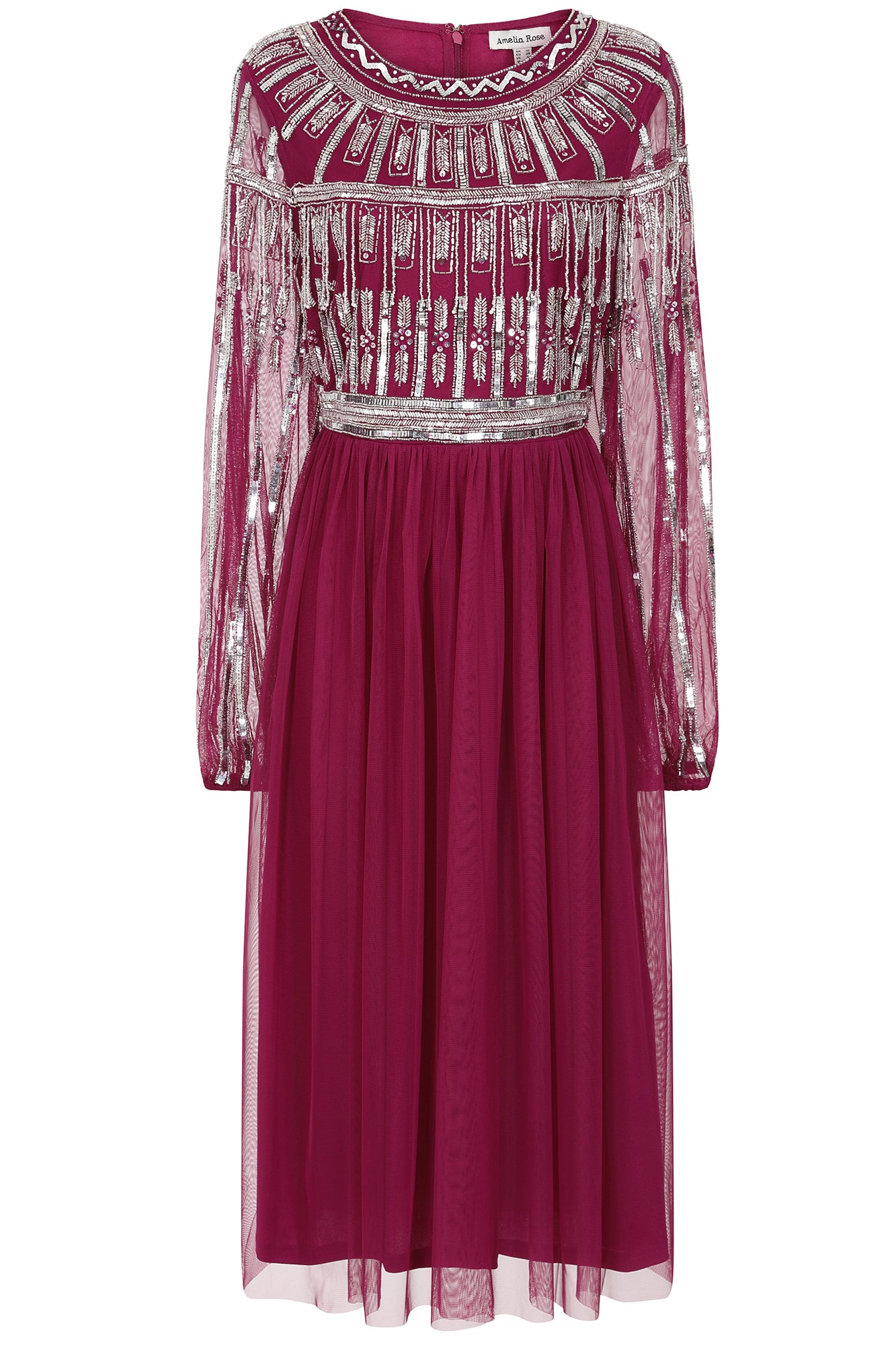 Debra Embellished Midi Dress - Purple 