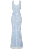 Diane Blue Sequin Maxi Dress