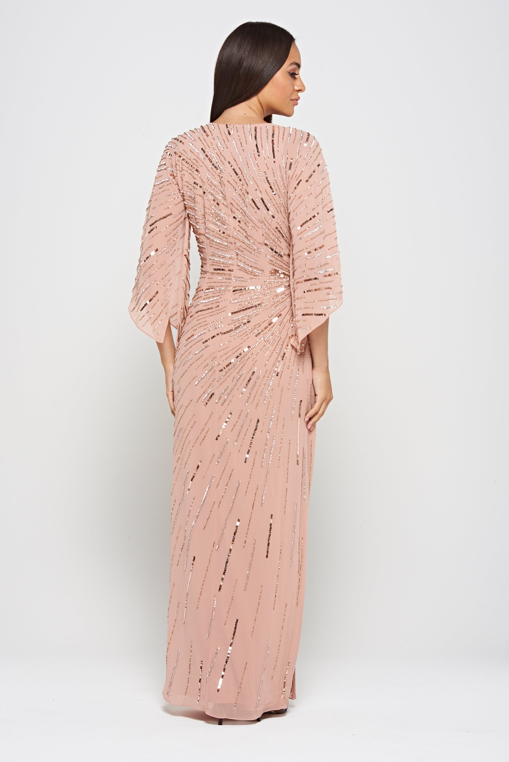 Dora Blush Embellished Maxi Dress