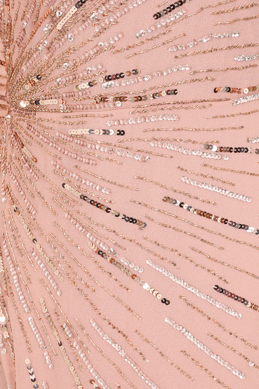 Dora Blush Embellished Maxi Dress