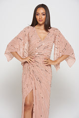 Dora Blush Embellished Maxi Dress