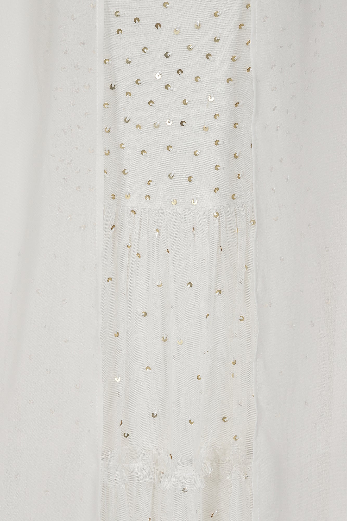 Dorothy Sequin Midi Dress with Cape - White