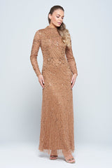 Edina Bronze Embellished Maxi Dress
