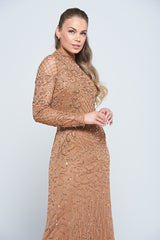 Edina Bronze Embellished Maxi Dress