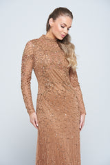 Edina Bronze Embellished Maxi Dress
