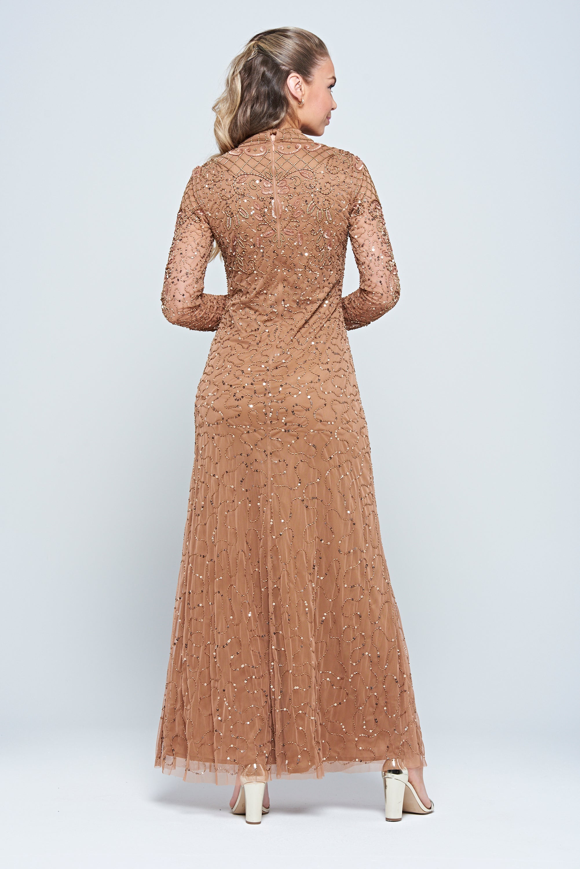 Edina Bronze Embellished Maxi Dress