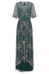 Edith Embellished Maxi Dress - Deep Teal