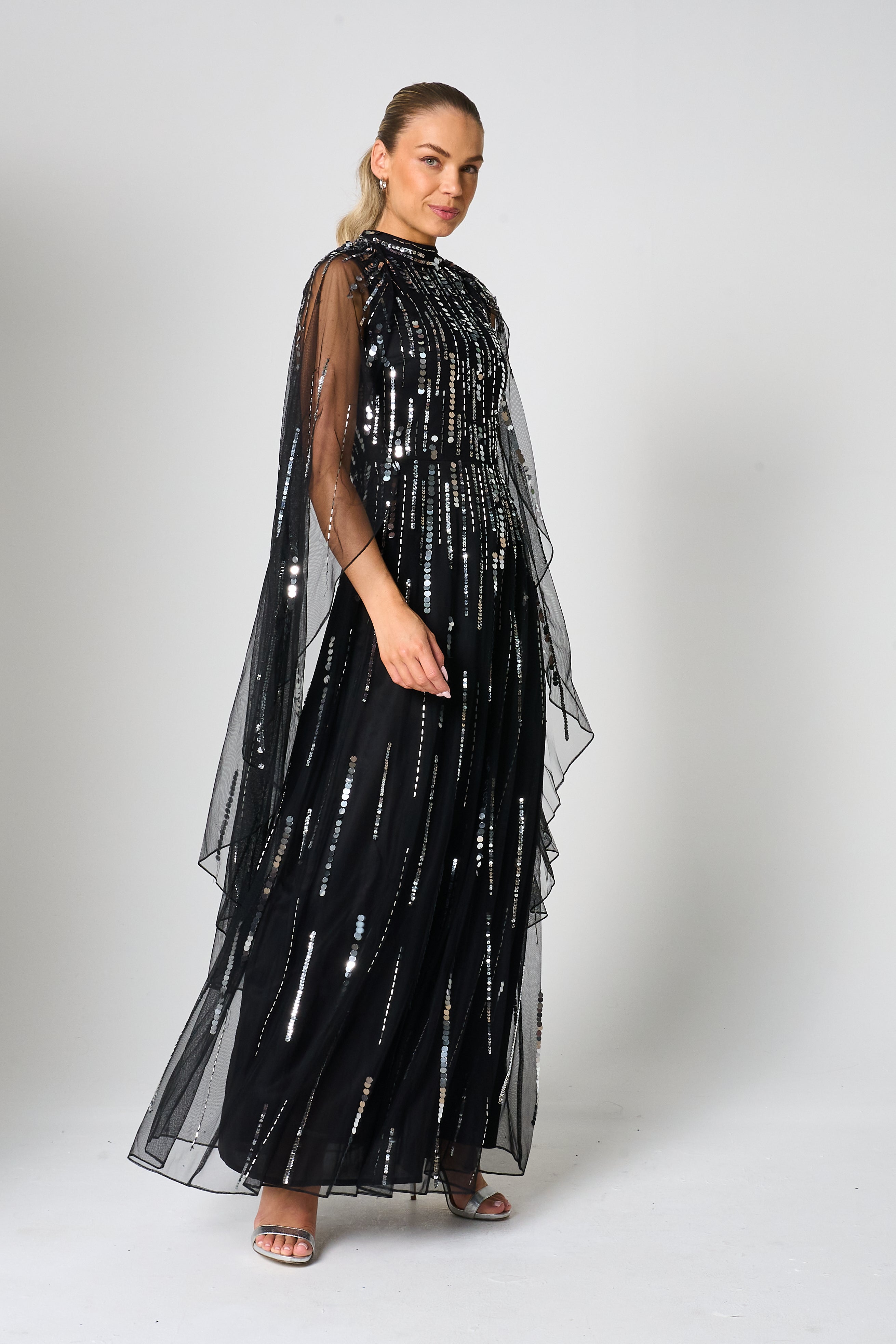 Eileen Black Sequin Maxi Dress