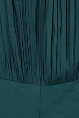 Elaine Green Tie Neck Maxi Dress