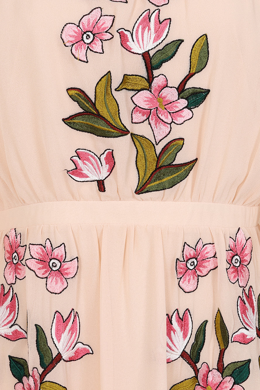 Elliana Floral Embroidered Maxi Dress