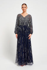 Elvina Navy Embellished Maxi Dress