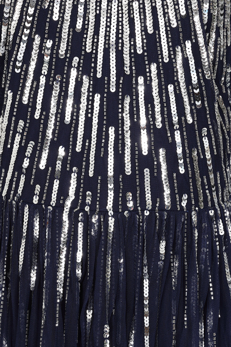 Elvina Navy Embellished Maxi Dress