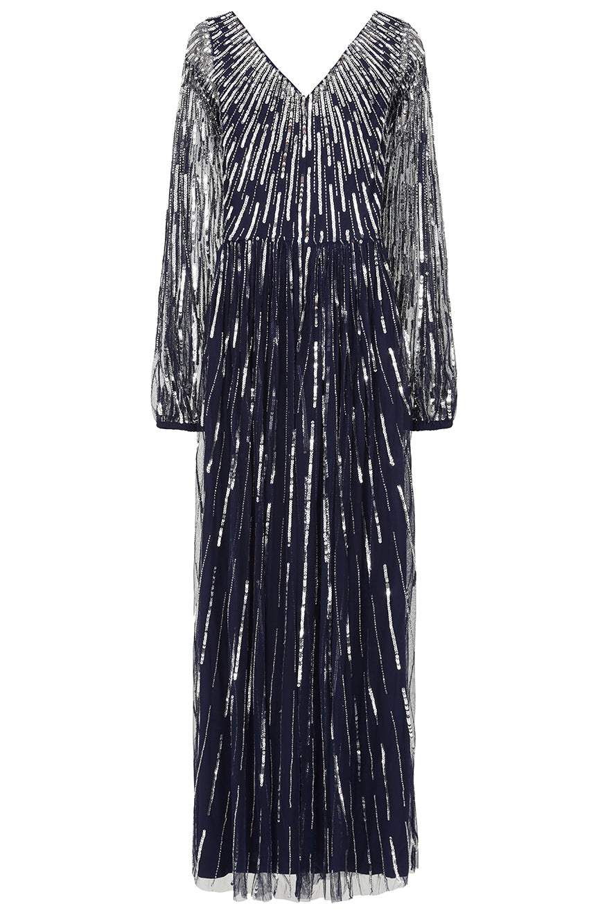 Elvina Navy Embellished Maxi Dress