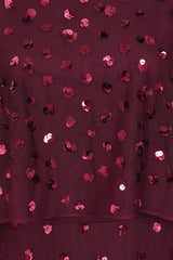 Elysia Purple Cape Dress with flowing floor-length silhouette, subtle sequin embellishments, and elegant cape overlay for weddings and evening occasions