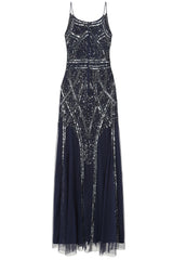 Emma Navy Embellished Cami Maxi Dress