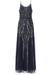 Emma Navy Embellished Cami Maxi Dress