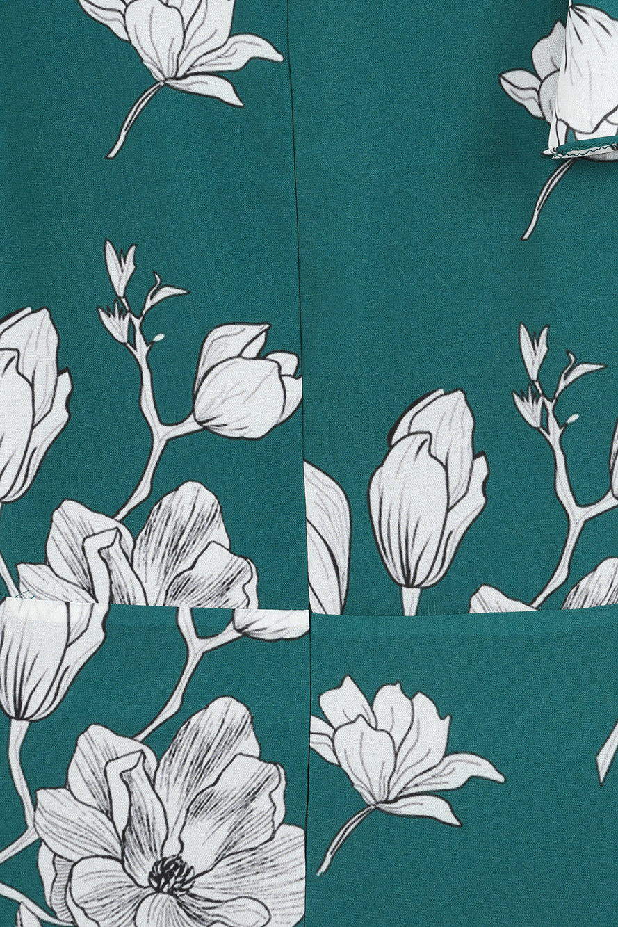 Esme Green Floral Print Frill Detail Maxi Dress Frock and Frill Esme Green Floral Print Frill Detail Maxi Dress Frock and Frill