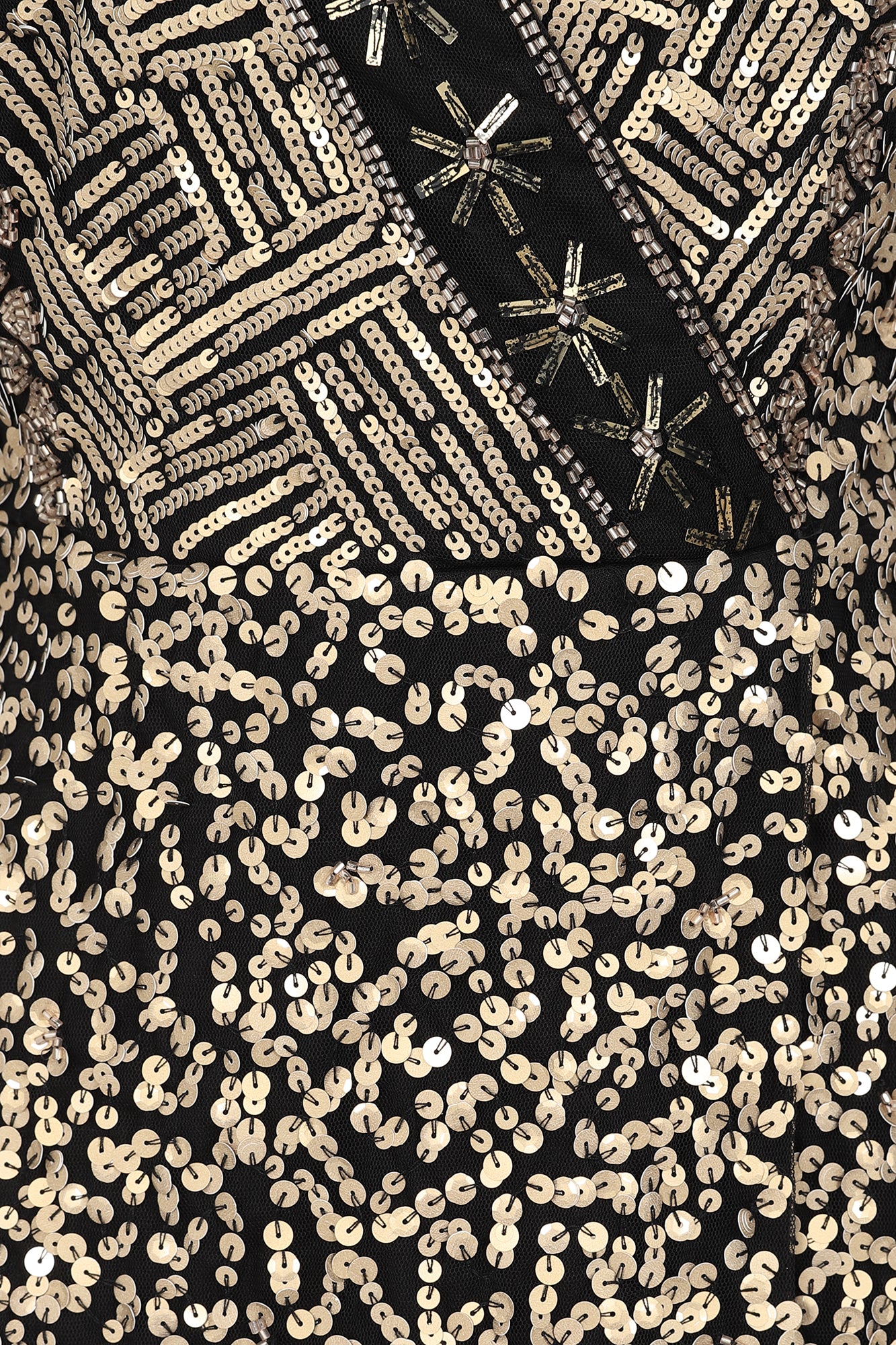 Esther Black and Gold Embellished Maxi Dress – Frock and Frill