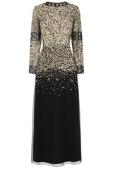 Esther Black and Gold Embellished Maxi Dress