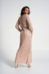 Etta Embellished Maxi Dress - Nude