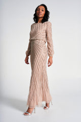 Etta Embellished Maxi Dress - Nude