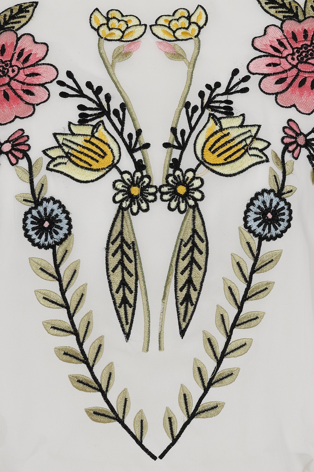 Evanthe White Floral Embroidered Twist Back Maxi Dress – Frock and Frill
