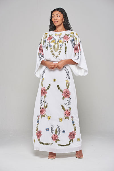 ワンピース Triacetate Floral Embroidery Dress Triacetate Floral Embroidery