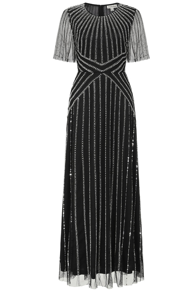 Evelyn Embellished Maxi Dress - Black