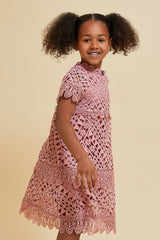 Naya Rose Tan Crochet Lace Dress