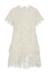 Naya Cream Crochet Lace Dress