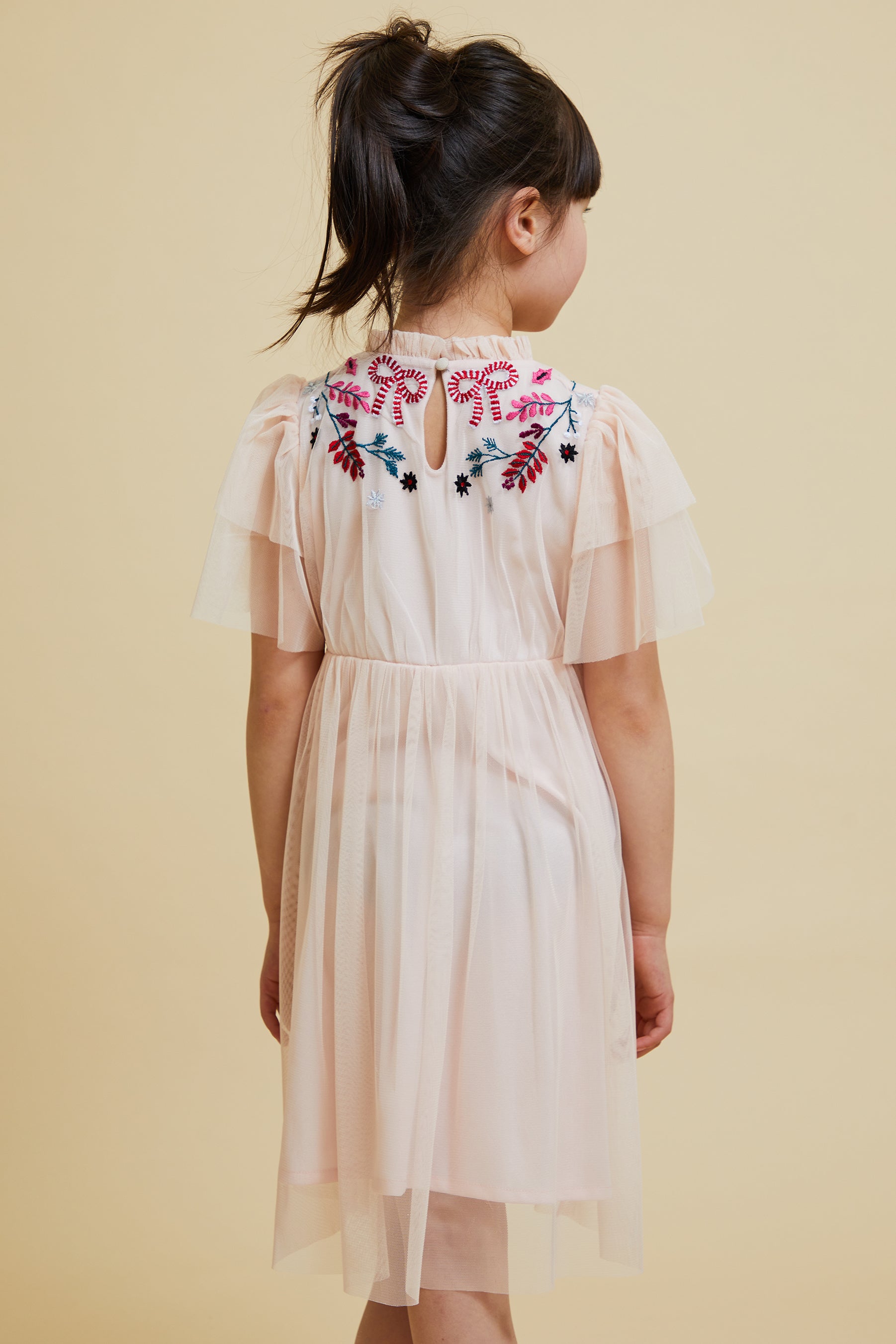 Angelica Mauve Christmas Embroidered Dress Frock and Frill Angelica Mauve Christmas Embroidered Dress Frock and Frill