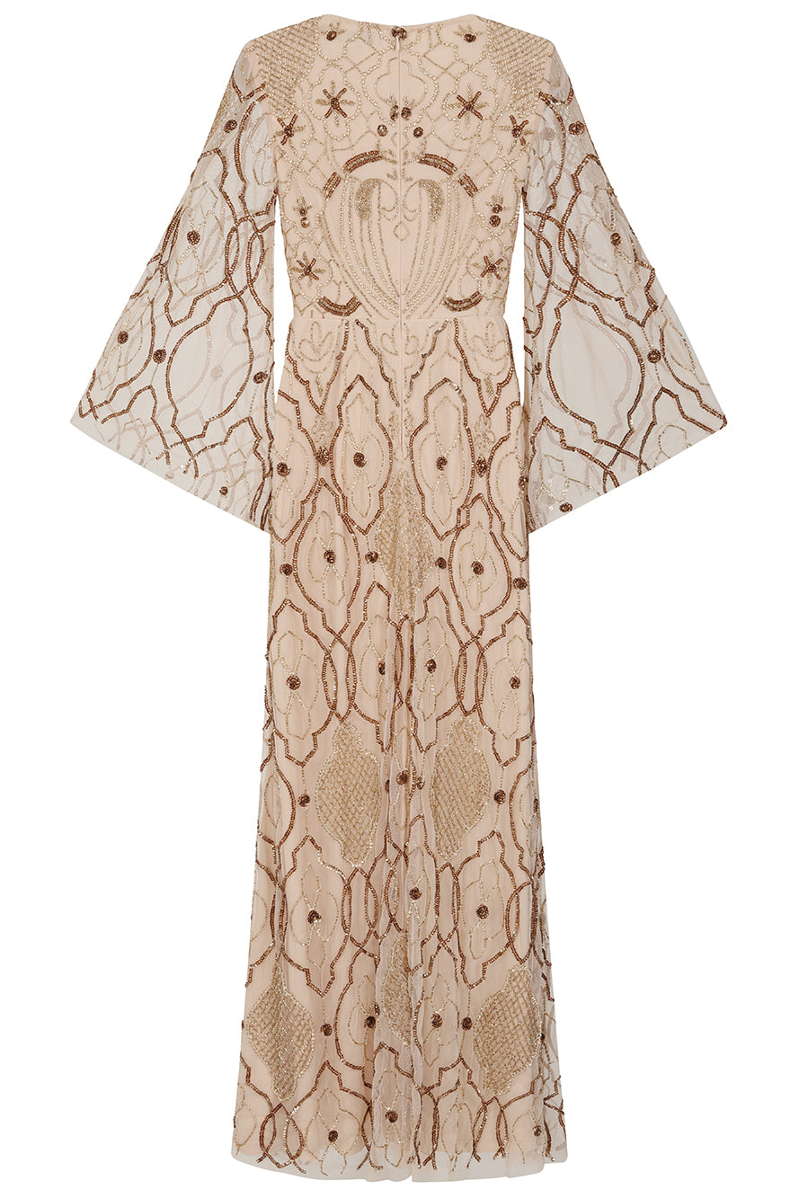 Faith Gold Embellished Maxi Dress