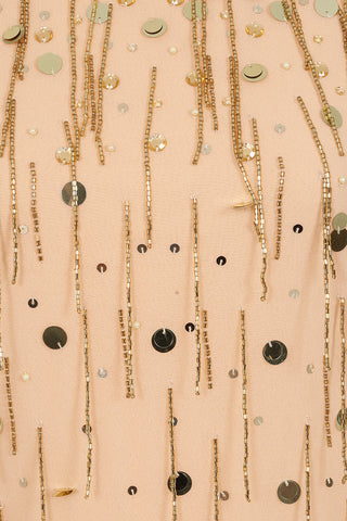 Faye Nude Gold Embellished Maxi Dress – Frock and Frill